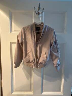 4T Girls Mauve beige Lightweight Full Zip Bomber Jacket